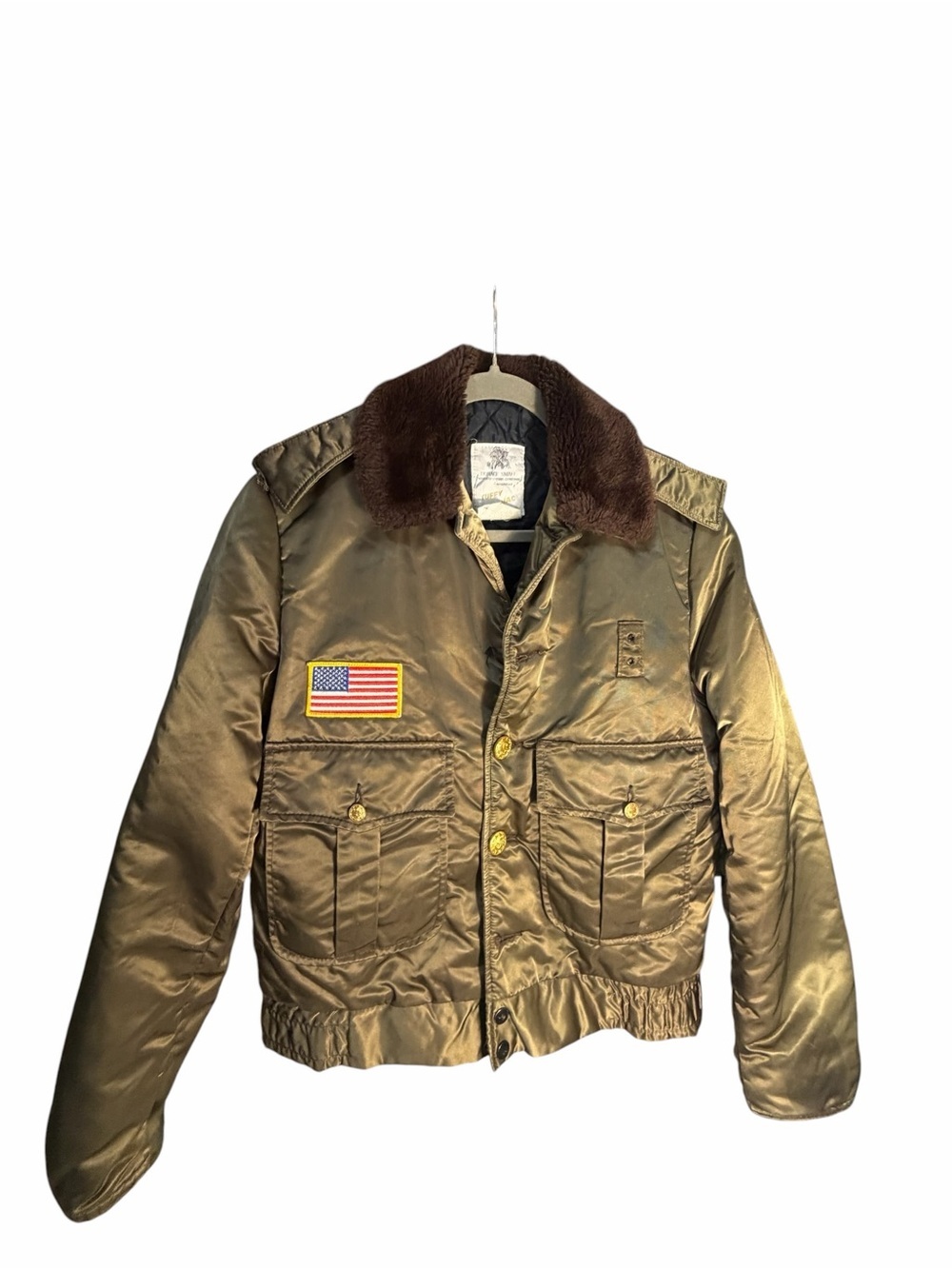 Vintage Horace Tuffy Jac Bomber Jacket with Fur Collar Womens Small 36R